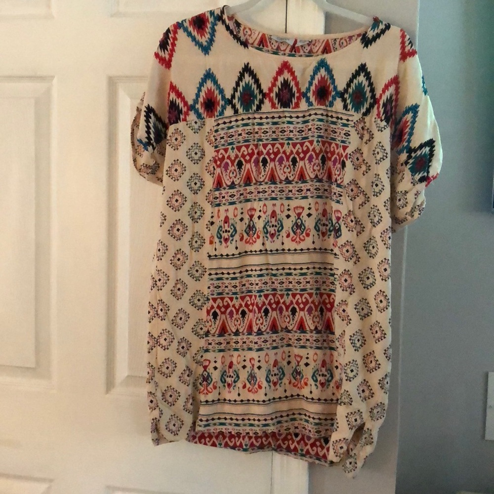 TShirt Aztec Cotton dress with sequin accents